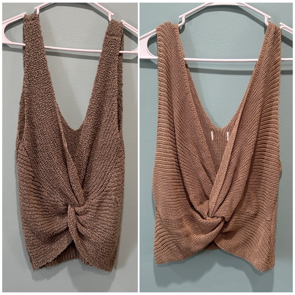 BKE Tops - Two Tan Knot Reversible Knit Sleeveless Tops